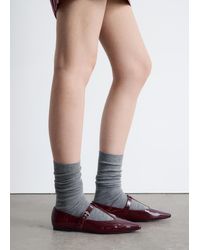 & Other Stories - T-Bar Leather Ballet Flats - Lyst