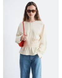 & Other Stories - Smocked Waist Linen Blouse - Lyst