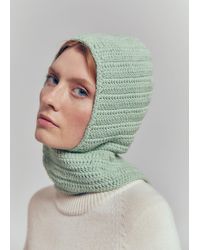 & Other Stories Crochet Hood Scarf - Green