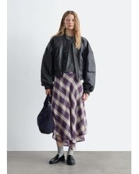 & Other Stories - Cropped Leather Bomber Jacket - Lyst