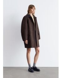 & Other Stories - Oversized Leather-Collar Wool Coat - Lyst