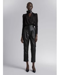 & Other Stories - Tapered Leather Trousers - Lyst
