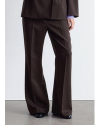 & Other Stories - Flared Press-Crease Wool Trousers - Lyst