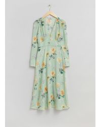 & Other Stories - Buttoned V-cut Midi Dress - Lyst