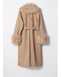 & Other Stories - Faux Fur Collar Coat - Lyst