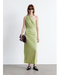 & Other Stories - One-Shoulder Scarf-Detail Midi Dress - Lyst