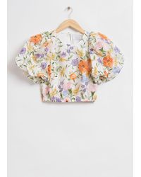 & Other Stories - Voluminous Puff Sleeve Embroidered Blouse - Lyst