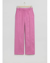 & Other Stories - Straight Mid-waist Press Crease Trousers - Lyst