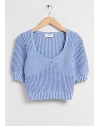 & Other Stories - Cropped Sweetheart Bustier Knit Top - Lyst