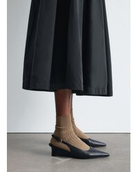 & Other Stories - Leather Wedge Slingback Pumps - Lyst
