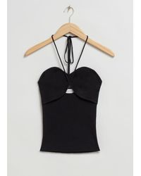 & Other Stories - Ribbed Halterneck Bustier Top - Lyst