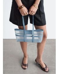 & Other Stories - Leather-Trimmed Mesh Tote Bag - Lyst