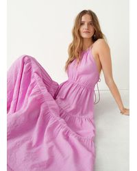 & Other Stories Strappy Tiered Maxi Dress - Pink