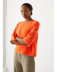 & Other Stories Boxy Alpaca Knit T-shirt - Orange