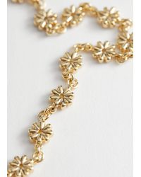 & Other Stories Daisy Charm Necklace - Metallic