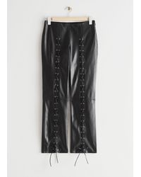 & Other Stories - Lace-up Leather Trousers - Lyst