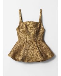 & Other Stories - Metallic Jacquard Peplum Top - Lyst