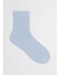 & Other Stories Silver Glitter Ankle Socks - Blue