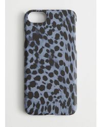 & Other Stories Leopard Print Iphone Case - Blue