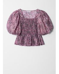 & Other Stories - Smocked Puff-Sleeve Blouse - Lyst