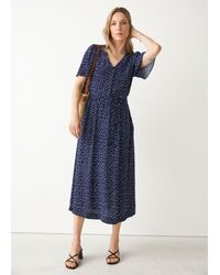 Voluminous Raglan Sleeve Midi Dress 