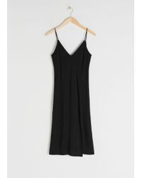 & Other Stories Spaghetti Strap Slip Dress - Black