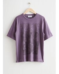 & Other Stories Relaxed Crewneck T-shirt - Purple