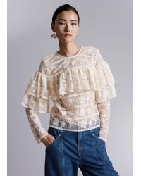 & Other Stories - Ruffle-trimmed Lace Blouse - Lyst