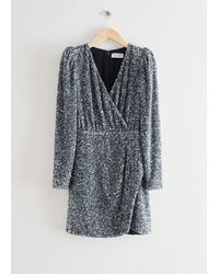 & Other Stories - Sequin Wrap Mini Dress - Lyst