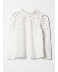 & Other Stories - Bestickte Bluse Mit Puffärmeln - Lyst