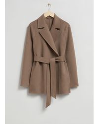 & Other Stories - Short Belted Coat - Lyst