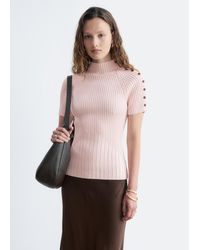 & Other Stories - Mock-Neck Ribbed Top - Lyst