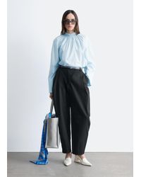 & Other Stories - Gathered Stand-Collar Blouse - Lyst