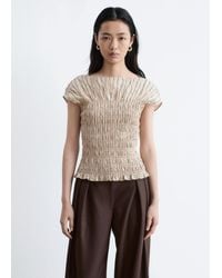 & Other Stories - Smocked Boatneck Top - Lyst