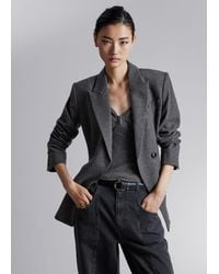 & Other Stories - Fitted Asymmetric Wool Blazer - Lyst