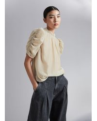 & Other Stories - Puff Sleeve Velvet Top - Lyst