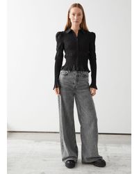 & Other Stories Wide High Waist Jeans - Grau