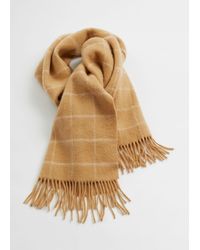 & Other Stories Fringed Wool Blanket Scarf - Natural