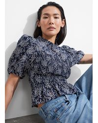 & Other Stories - Smocked Peplum Blouse - Lyst