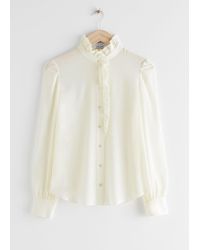& Other Stories - Ruffled Mulberry Silk Blouse - Lyst