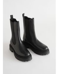 & other stories chunky platform leather boots