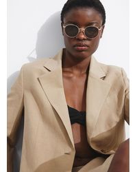 & Other Stories - Oval Slim Frame Sunglasses - Lyst
