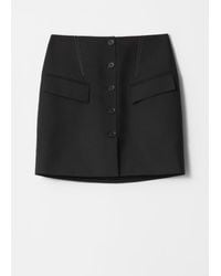 & Other Stories - Buttoned Wool-Blend Mini Skirt - Lyst
