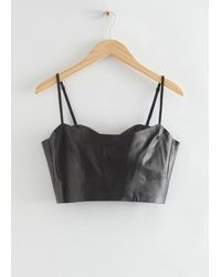 & Other Stories - Fitted Leather Bustier Top - Lyst