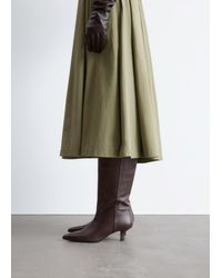 & Other Stories - Kitten Heel Leather Knee Boots - Lyst