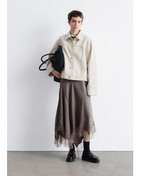 & Other Stories - Asymmetrical Lace-Trimmed Midi Skirt - Lyst