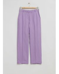 & Other Stories - Straight Press Crease Linen Trousers - Lyst