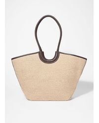 & Other Stories - Leather-Detailed Straw Tote - Lyst