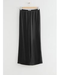 & Other Stories - Fitted Slit-hem Satin Trousers - Lyst