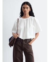 & Other Stories - Gathered Cotton Crop Blouse - Lyst